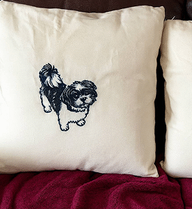 Embroidered Pet Portraits Pillow